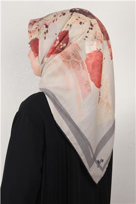 Pamuklu Soft Eşarp 3339-8 Koyu Bej