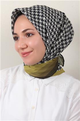 Pamuklu Soft Eşarp 3340-8 Yağ Yeşili