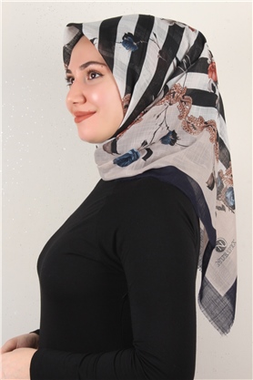 Pamuklu Trend Eşarp 9800-4 Lacivert