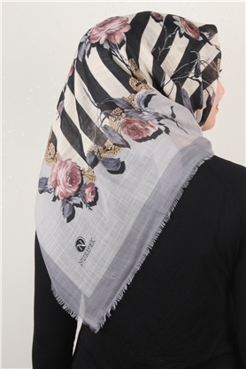 Pamuklu Trend Eşarp 9800-9 Gri