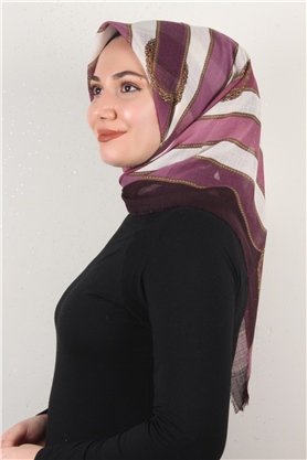 Pamuklu Trend Eşarp 9801-1 Mor