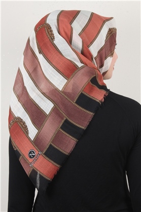 Pamuklu Trend Eşarp 9801-5 Şeftali