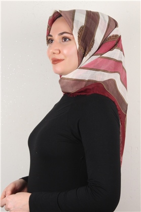 Pamuklu Trend Eşarp 9801-7 Pembe-Vizon