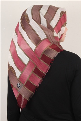 Pamuklu Trend Eşarp 9801-7 Pembe-Vizon