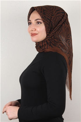 Pamuklu Trend Eşarp 9802-1 Kahverengi