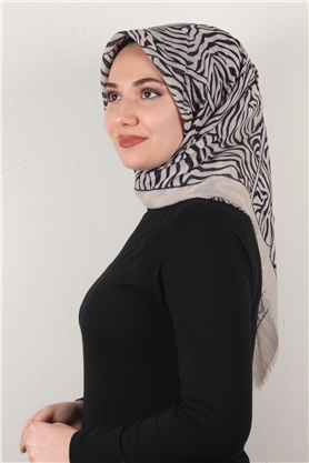 Pamuklu Trend Eşarp 9802-5 Bej-Laci