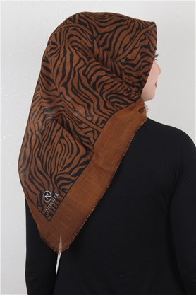 Pamuklu Trend Eşarp 9802-6 Karamel