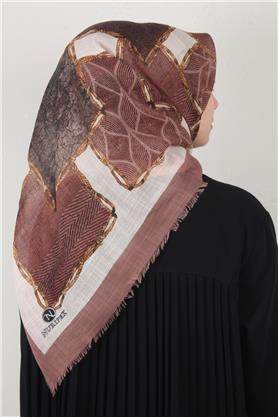 Pamuklu Trend Eşarp 9803-1 Koyu Pudra