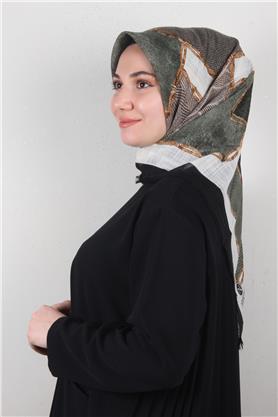 Pamuklu Trend Eşarp 9803-6 Haki