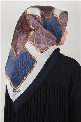 Pamuklu Trend Eşarp 9803-9 Lacivert