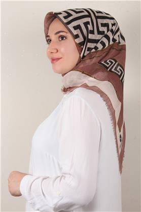 Pamuklu Trend Eşarp 9807-5 Miskli Kahve