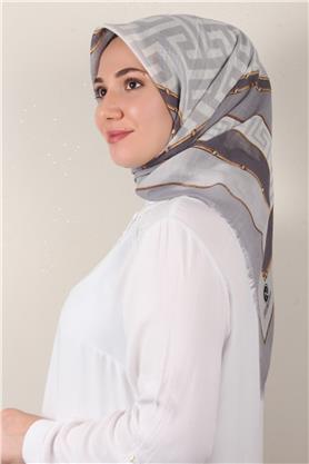 Pamuklu Trend Eşarp 9807-7 Gri