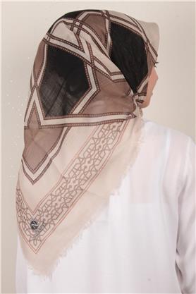 Pamuklu Trend Eşarp 9808-5 Taş-Siyah