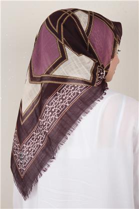 Pamuklu Trend Eşarp 9808-7 Mürdüm-Mor