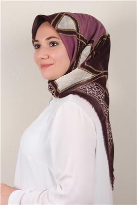 Pamuklu Trend Eşarp 9808-7 Mürdüm-Mor