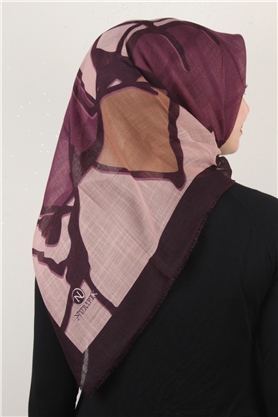 Pamuklu Trend Eşarp 9900-4 Mürdüm