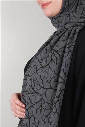 Pamuklu Twist Şal 1264-1 Antrasit