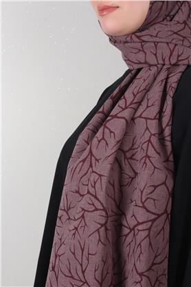 Pamuklu Twist Şal 1264-2 Bordo