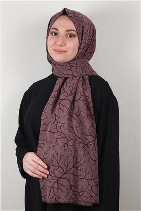 Pamuklu Twist Şal 1264-2 Bordo