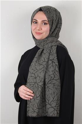 Pamuklu Twist Şal 1264-3 Haki