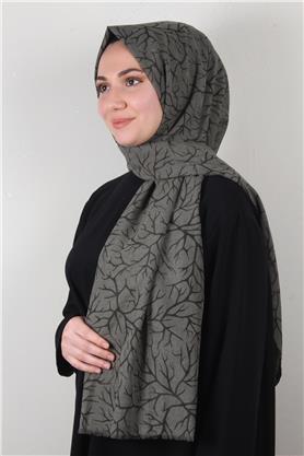 Pamuklu Twist Şal 1264-3 Haki