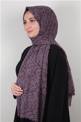 Pamuklu Twist Şal 1264-6 Mor