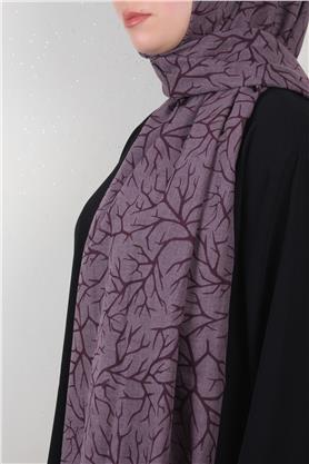 Pamuklu Twist Şal 1264-6 Mor