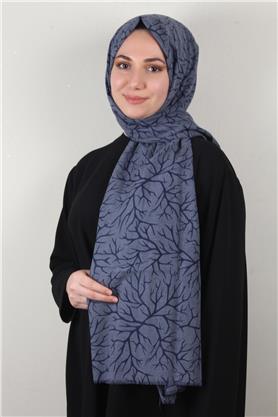Pamuklu Twist Şal 1264-7 Lacivert