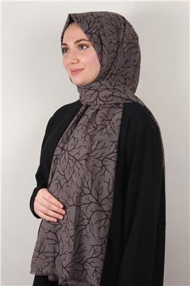 Pamuklu Twist Şal 1264-8 Kahverengi
