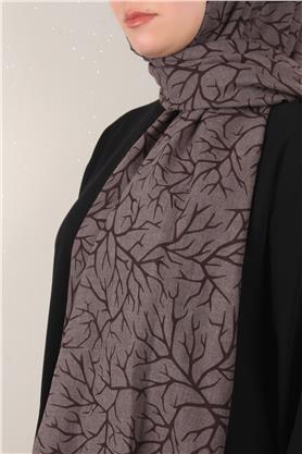 Pamuklu Twist Şal 1264-8 Kahverengi