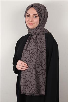 Pamuklu Twist Şal 1264-8 Kahverengi