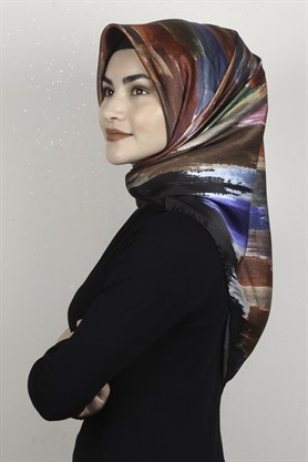 Piramit Dijital Eşarp 1352-11 Zümrüt Yeşili