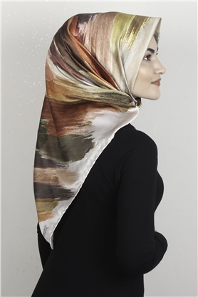 Piramit DijitaL Eşarp 1352-3 Kahverengi