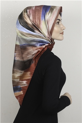 Piramit Dijital Eşarp 1352-5 Taba