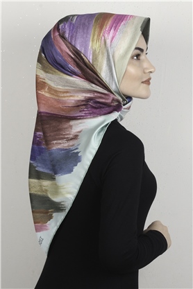 Piramit Dijital Eşarp 1352-8 Mint Yeşili