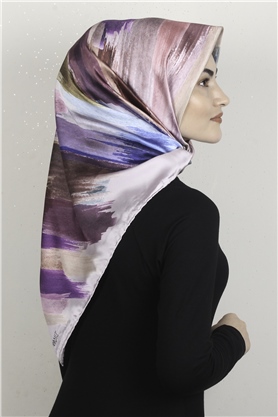 Piramit Dijital Eşarp 1352-9 Pembe 