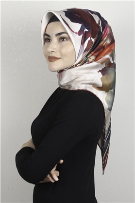 Piramit Dijital Eşarp 1353-1 Bordo