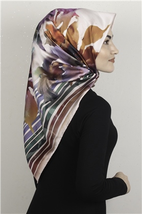 Piramit Dijital Eşarp 1353-10 Pastel Pembe