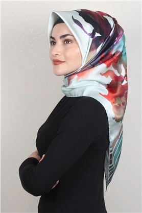 Piramit Dijital Eşarp 1353-12 Mint Yeşili