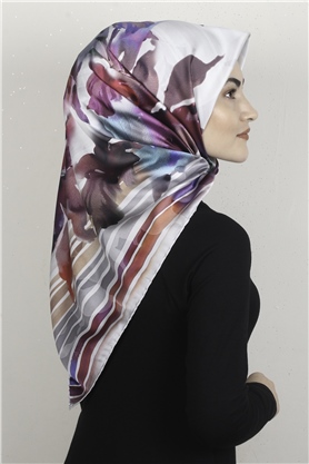 Piramit Dijital Eşarp 1353-2 Gri