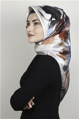 Piramit Dijital Eşarp 1353-4 Taş