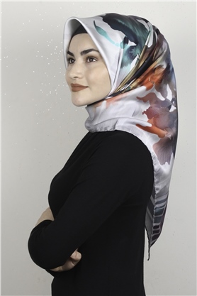 Piramit Dijital Eşarp 1353-6 Gri