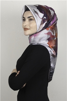 Piramit Dijital Eşarp 1353-7 Gri