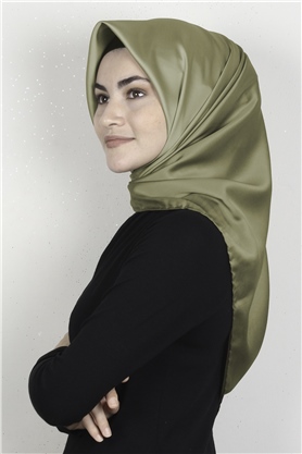 Piramit Dijital Eşarp 1355-9 Yağ Yeşili