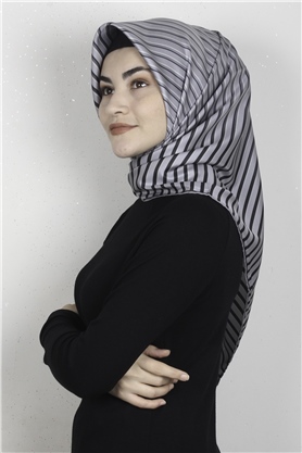 Piramit Dijital Eşarp 1357-1 Gri