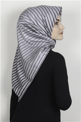 Piramit Dijital Eşarp 1357-1 Gri