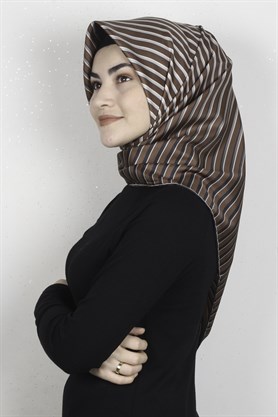 Piramit Dijital Eşarp 1357-13 Taba