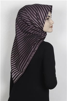 Piramit Dijital Eşarp 1357-2 Mürdüm