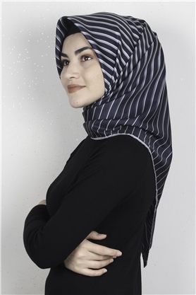 Piramit Dijital Eşarp 1357-3 Lacivert