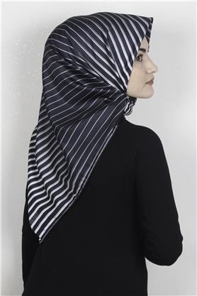 Piramit Dijital Eşarp 1357-4 Lacivert